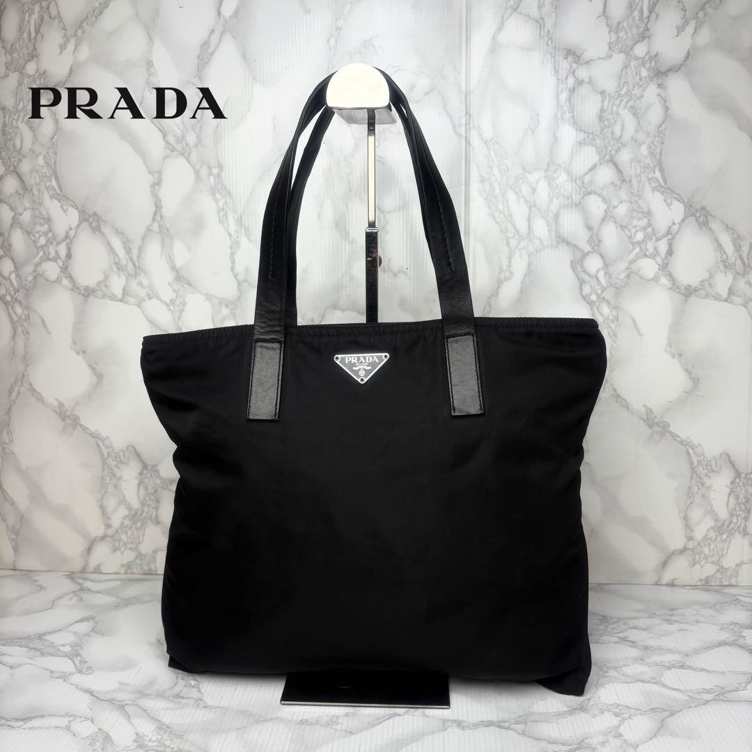 Excellent Condition PRADA Handbag Tote Bag Shoulder Black xm2 From Japan