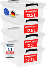 ATHLON TOOLS 4X 12.5 L Aufbewahrungsboxen Mit Deckel, Lebensmittelecht - Verschl