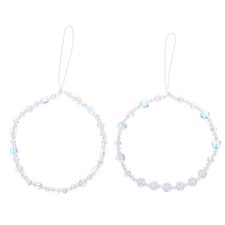 2 Pcs Cellphone Wrist Strap Hand Lanyard School Bag Pendant Beaded Charm