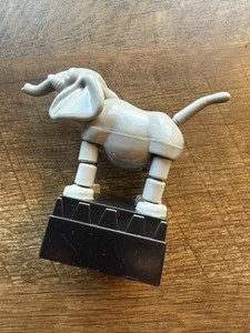 Vintage Collapsible Gray Elephant Black Base 3.5” Tall