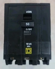 USED Square D QO350 3 Pole, 50 Amp, 240 Volt, Circuit Breaker Plug-On See pics