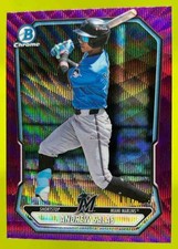 Andrew Salas 2026 Bowman Baseball Chrome Prospects Miami Marlins Fushia Wave