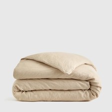Quince European Linen Duvet Cover Oat Beige Size Full/Queen