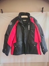 Vintage Yamaha All Weather Jacket Mens Size L/XL Black & Red Motorsport Racing