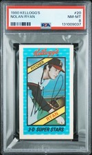 1980 KELLOGG'S #20 NOLAN RYAN PSA 8