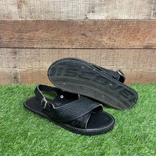 Men’s Mexican Handmade Black Embroidered Huarache Cruzado Cuero México Leather