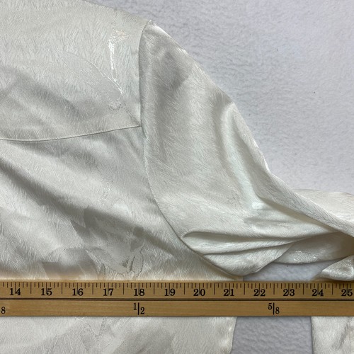 White House Black Market Shirt Womens S White Long Sleeve Satin Button Up - Picture 11 of 13