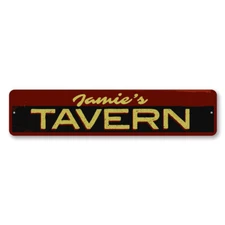 Tavern Name Sign, Personalized Bar Sign, Custom Bar Owner Name Metal Wall Decor