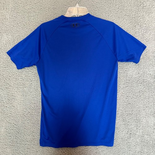 Under Armour Mens T-Shirt Blue Size S Small Breathable Stretch Athletic - Picture 2 of 3