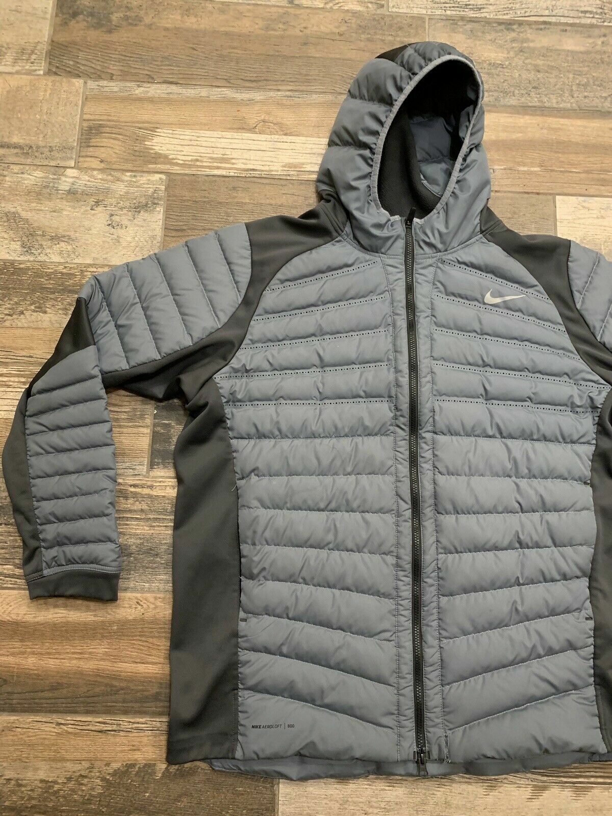 Marco de referencia ola frase $350 Nike Aeroloft 800 Down Fill Hooded Jacket Gray Grey 916641-065 Mens  Small S | eBay