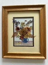 Pressed Flowers Picture, Matted, Framed, Artist Signed