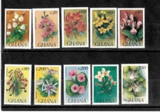 Ghana 1993 - Flowers Orchids  - Set of 10 Stamps - Scott #1505-14 - MNH