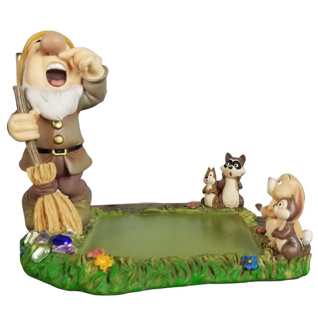 Disney Snow White Seven Dwarfs Sneezy Desk Notepad Holder Tray *FLAW