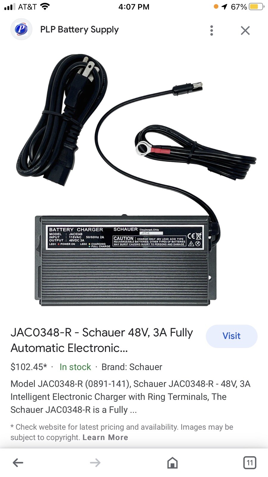 Schauer Golf Cart 48volt Multiuse Battery Charger JAC0348 Working eBay