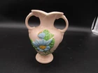 Vintage Hull Art USA H-1-5.5" Pink Vase with Blue Floral