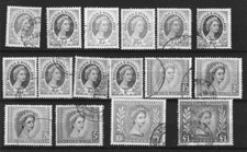 Rhodesia and Nyasaland QEII 1954-56 definitives to £1 used SG 1-15 Cat Value £65