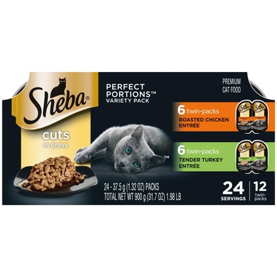 SHEBA PERFECT PORTIONS Cuts in Gravy Adult Wet Cat Food Trays (12 Count, 24 S...