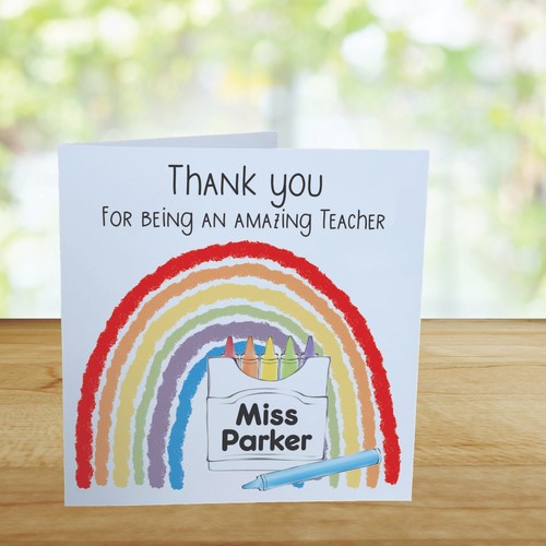 Thank You Card, Personalised Teaching Assistant Nursery Childminder Male Teacher - Picture 4 of 7