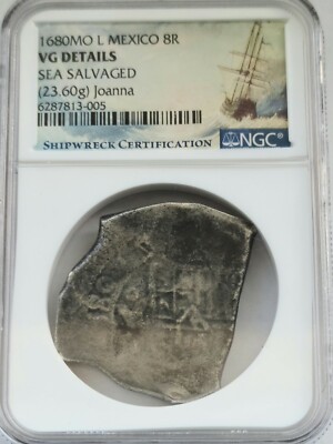 Joanna Shipwreck 8 Reales Dated 1680 Mexico Treasure Coin