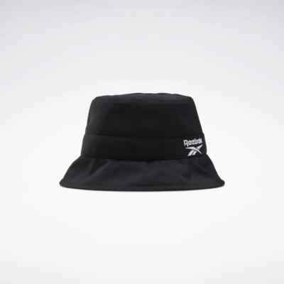 REEBOK MENS BLACK BUCKET HAT CLASSIC FOUNDATION
