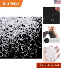 Abundant 1000-Pack Clear Rubber Bands for Kids - Safe Hair Ties for Braids