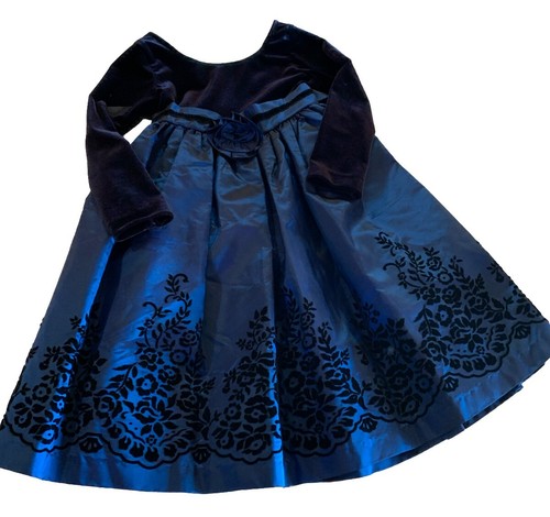 Vintage Bonnie Jean Velvet Satin Taffeta Fairy Victorian Dress Girl's 4 Party