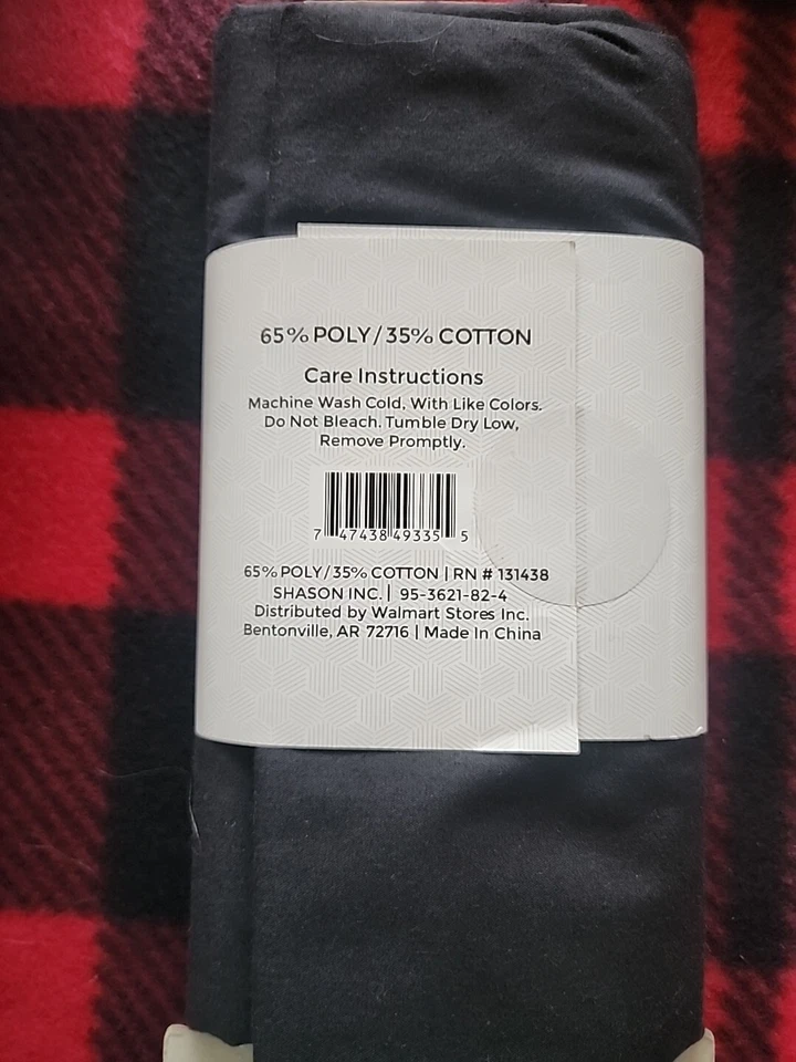 Solid Black Polyester 65% Poly 35%  Cotton 2 Yards - Image 2 of 2