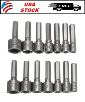 14pcs 5mm-12mm Hex Socket Nut Driver Set Screwdriver Bits Tools for Socket Wr...