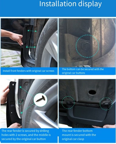 4*For Hyundai Accent 2018-2020 Mud Fender Flaps Splash Guards Mudflaps Mudguards - Picture 6 of 9