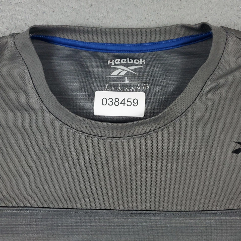 Camiseta Reebok Para Hombre Talla Grande Gris Gimnasio Activo Entrenamiento Pullover Manga Corta * Foto 3 de 4