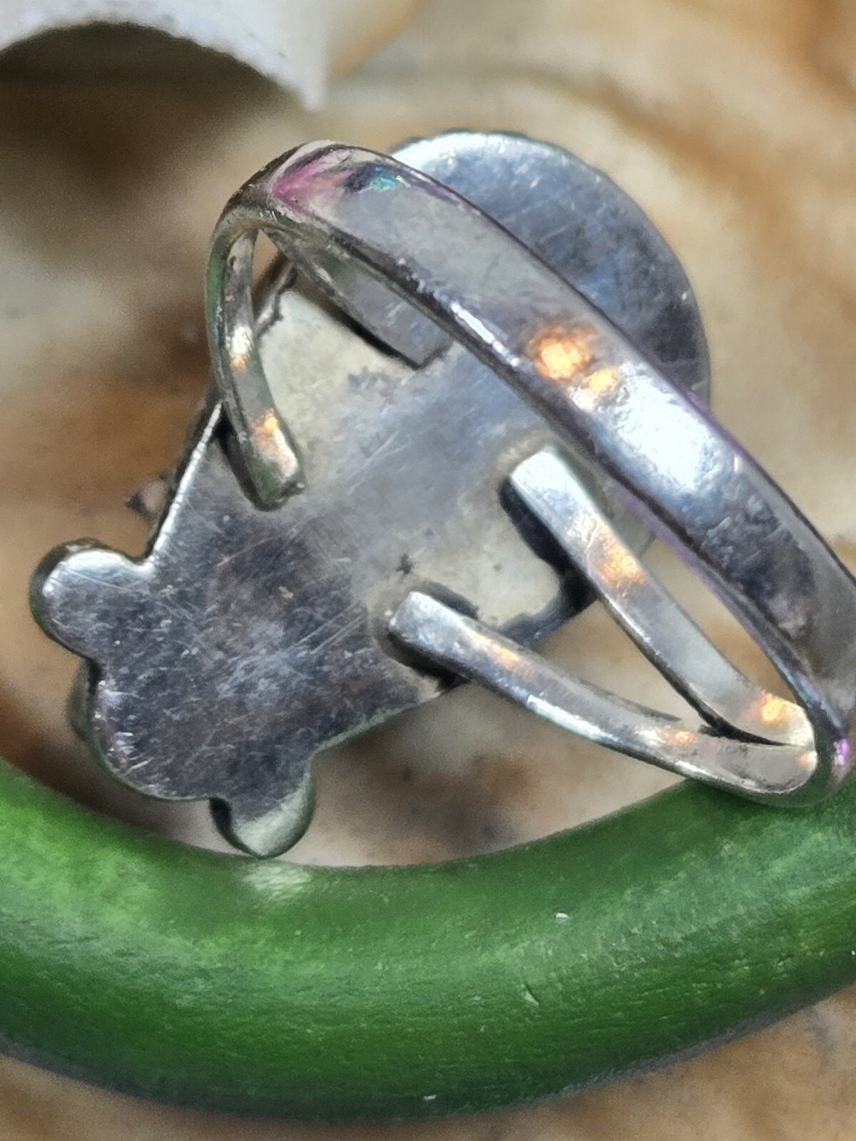 Dark Green Turquoise Solid Sterling Silver Ring V… - image 4