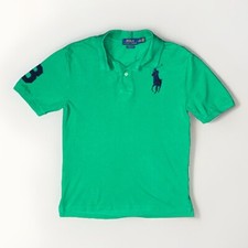 Polo Ralph Lauren Polo Shirt Boy's 14-16 Green Big Pony Number Three Logo Large