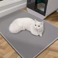 Double Layer Cat Litter Mat Trapping Honeycomb Soft Waterproof Kitty Litter Mat