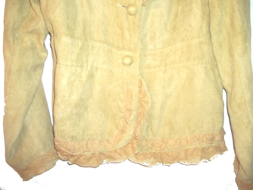 Top de microgamuza dorado Claudia Richard con detalles de encaje talla M  Foto 3 de 4