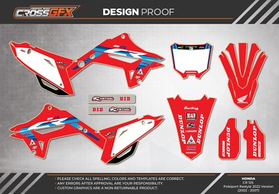 2002 2003 2004 2005 06 2007 Graphics Kit CR 125 250 Polisport Restyle 2022 style