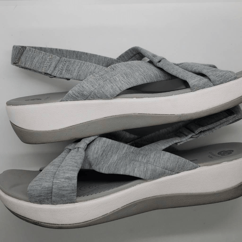 Clarks Arla Meg Women Sandals Flat Strappy Gray Size 12