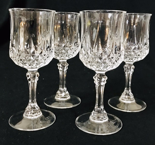 4 CRISTAL D'ARQUES LONGCHAMP LEAD CRYSTAL WATER GOBLETS 4 1/2” eBay