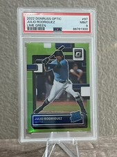 2022 Donruss Optic Julio Rodriguez Lime Green Mariners Rated Rookie PSA 9 Mint
