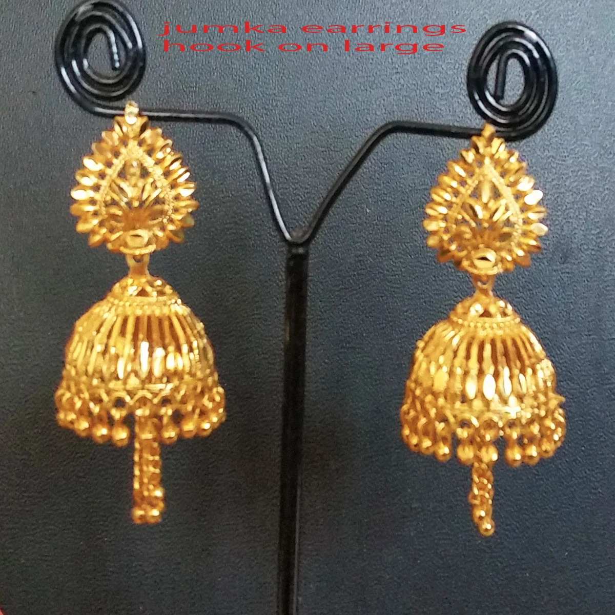 Indian Bollywood Gold Plated Dangle Jhumka Earrings Traditional Jewellery Design