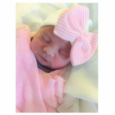 Cute Newborn Baby Infant Toddler Girl Comfy Bowknot Warm Beanie Hat  Hospital Cap