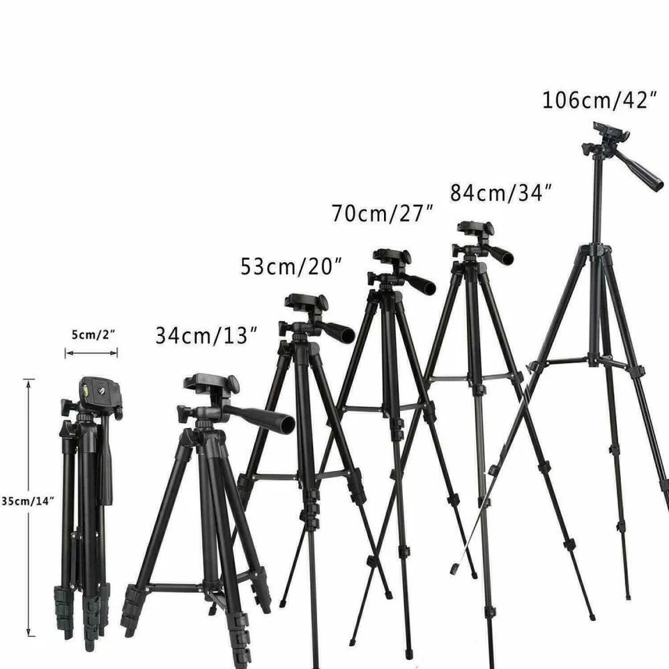 Lightweight Aluminium Tripod Telescopic Camera DSLR Stand With Phone Holder   - Image 3 of 4