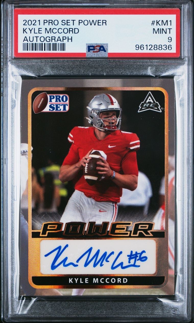 2021 Leaf Pro Set Power Autograph Kyle McCord Auto PSA 9 Syracuse Orange Ohio view 1