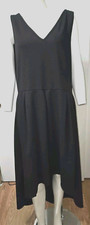 Adjusted Length Black 24 Seven Hi-Low Size 2X V-Neck Dress Pockets Polyester Bld