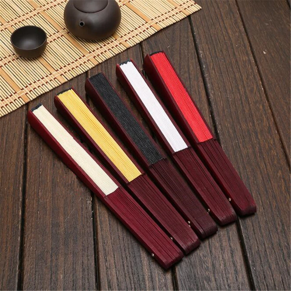 1 pieza Blanco Hilado Seda Caligrafía Pintura Escritura Baile Plegable Ventilador de Mano Decoración Foto 2 de 4