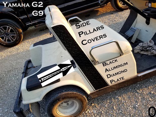 Yamaha G2/G9 Golf Cart Black Aluminum Diamond Plate SIDE PILLAR COVERS - Bild 1 von 7
