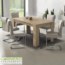 Tavolo allungabile rovere design cucina soggiorno 6/8 posti 140-200 BOB Gihome®