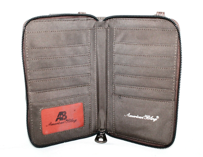 AMERICAN BLING Smartphone Crossbody Wallet Brown Vegan  display picture 1