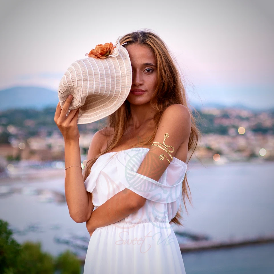 Upper Arm Metal Bracelet Snake Armband Armlet Anklet Bangle Gold Tone Beautiful - Image 3 of 4