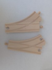 2 Wooden Railway Switch Tracks Compatible With Brio Thomas Reversible