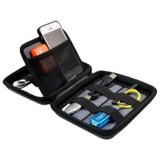 EVA Digital Cable Organizer Bag Case Zipper Pouch For Cable Earphone Black AU